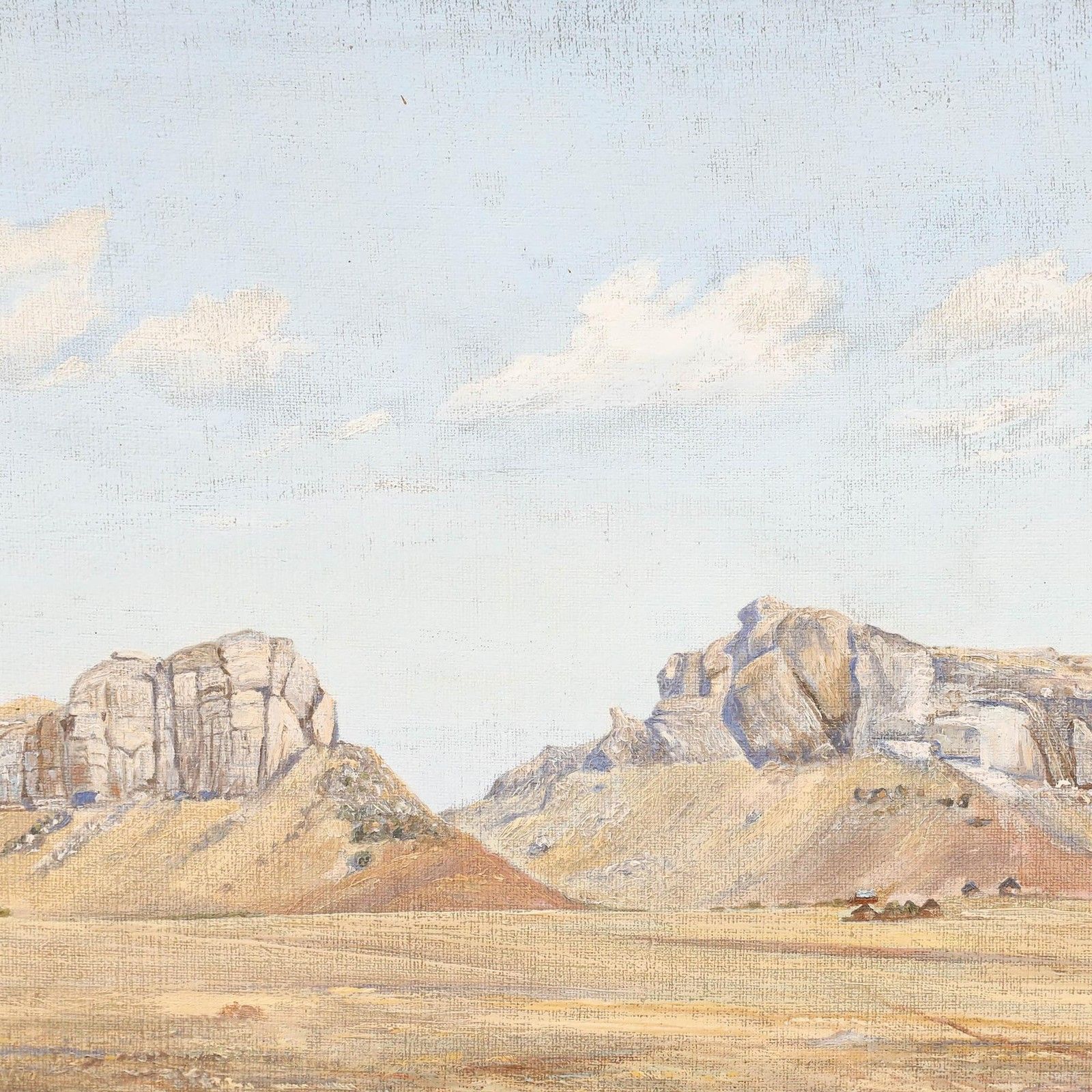 R. S. Wynne Framed Mid 20th Century Oil, Figures In A Desert Landscape photo Art
