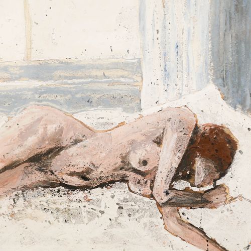 Minou Steiner (1940 2008) 20th Century Mixed Media, Nude By The Window photo Art