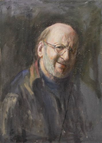 George Weissbort (1928 2013) 20th Century Oil, Smiling Man photo furniture