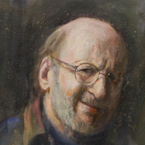 George Weissbort (1928 2013) 20th Century Oil, Smiling Man photo Art