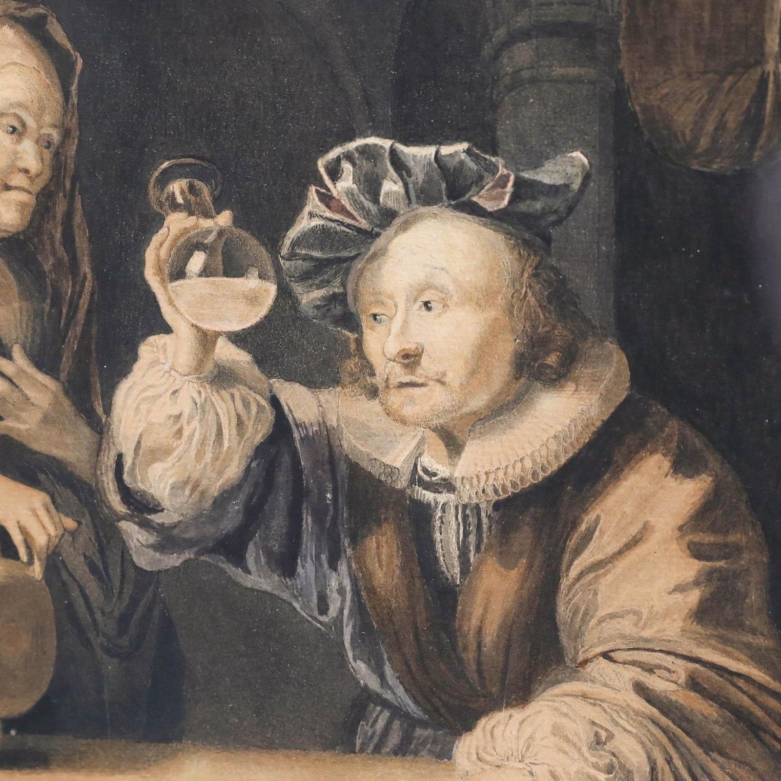 Manner Of Gerrit Dou (1613 1675) Framed Watercolour, A Doctor's Visit photo Art