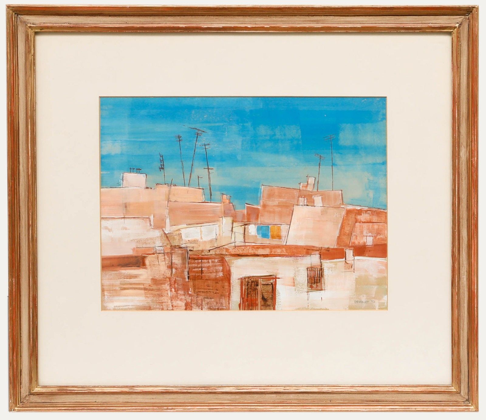 Beverley Peter Meyers (1949 2016) 1983 Mixed Media, Suburban Rooftops