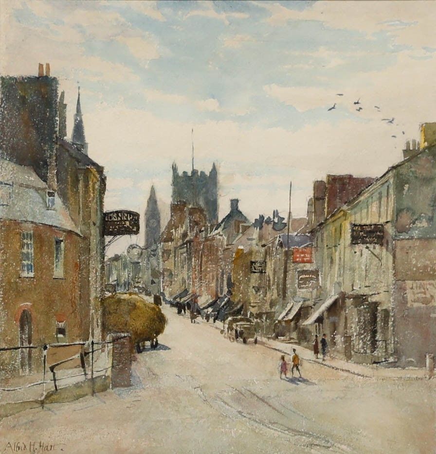 Alfred Henry Hart (1866 1953) 1931 Watercolour, Dorchester photo furniture