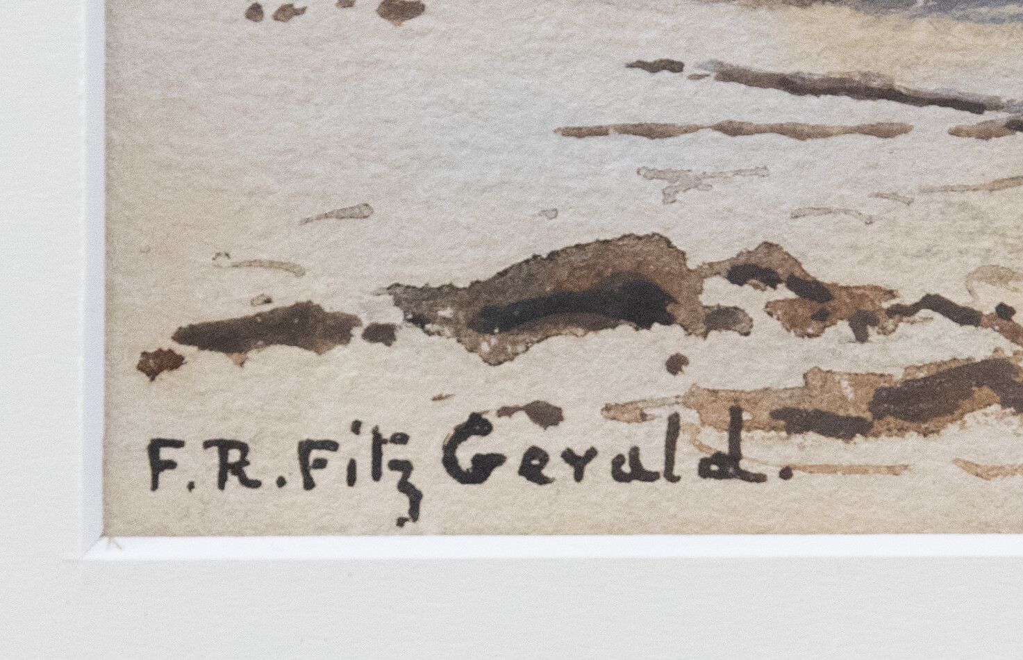 Frederick R. Fitzgerald (1869 1944)  Framed Watercolour, Steephill Cove, I.O.W. photo vinterior