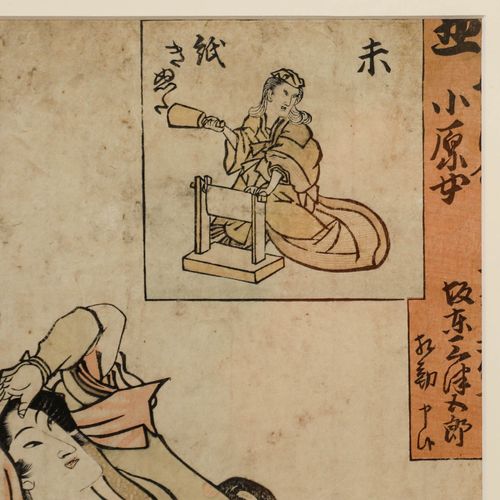 19th Century Japanese Woodblock Lady And Dairy Cow photo buy