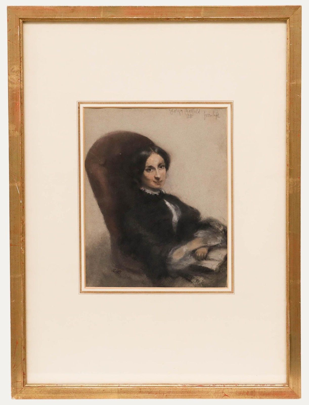 Arthur Miles (Fl.1851 1880) Framed 1855 Pastel, Portrait Of Georgy Chatfield
