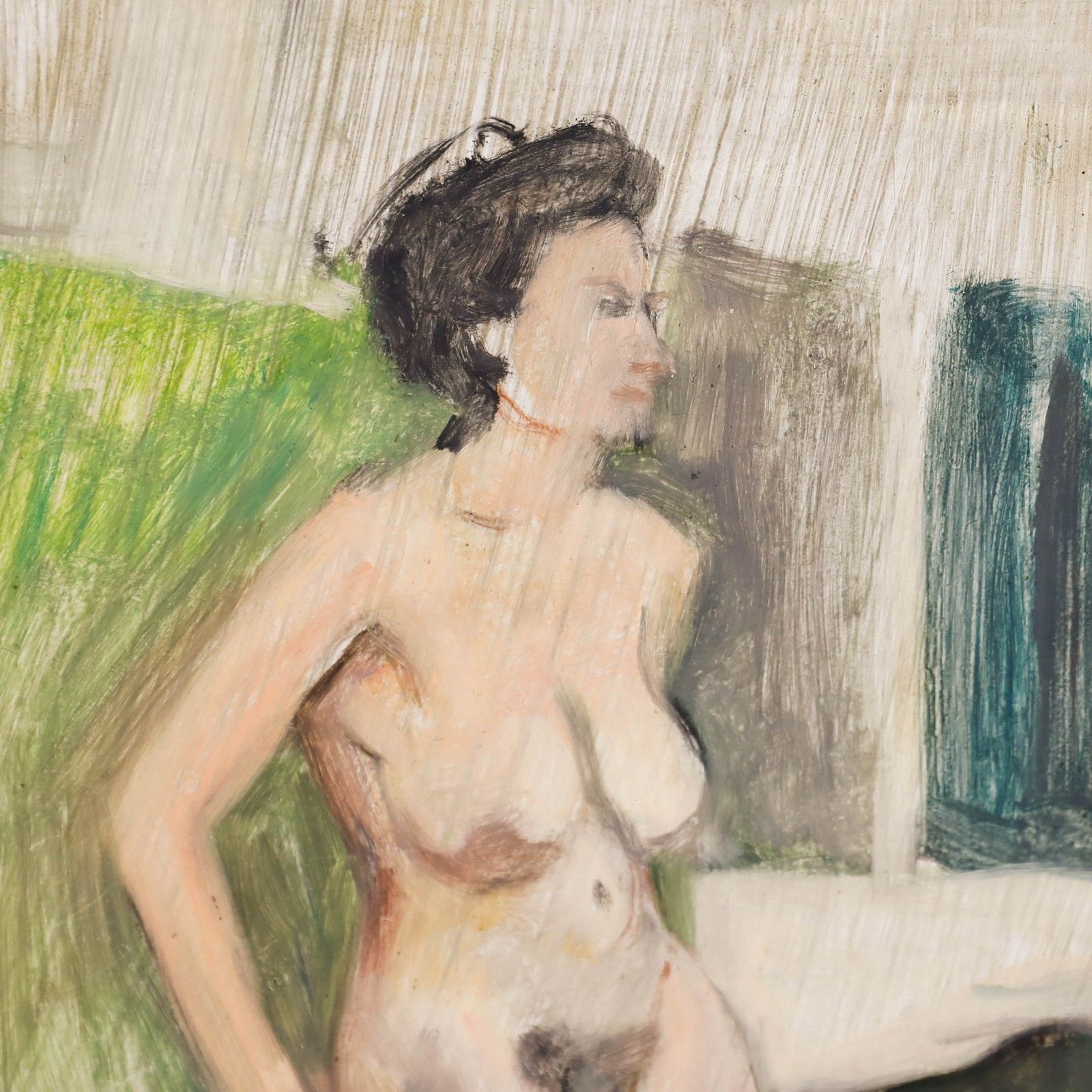 George Weissbort (1928 2013) 20th Century Oil, The Green Backdrop photo Art