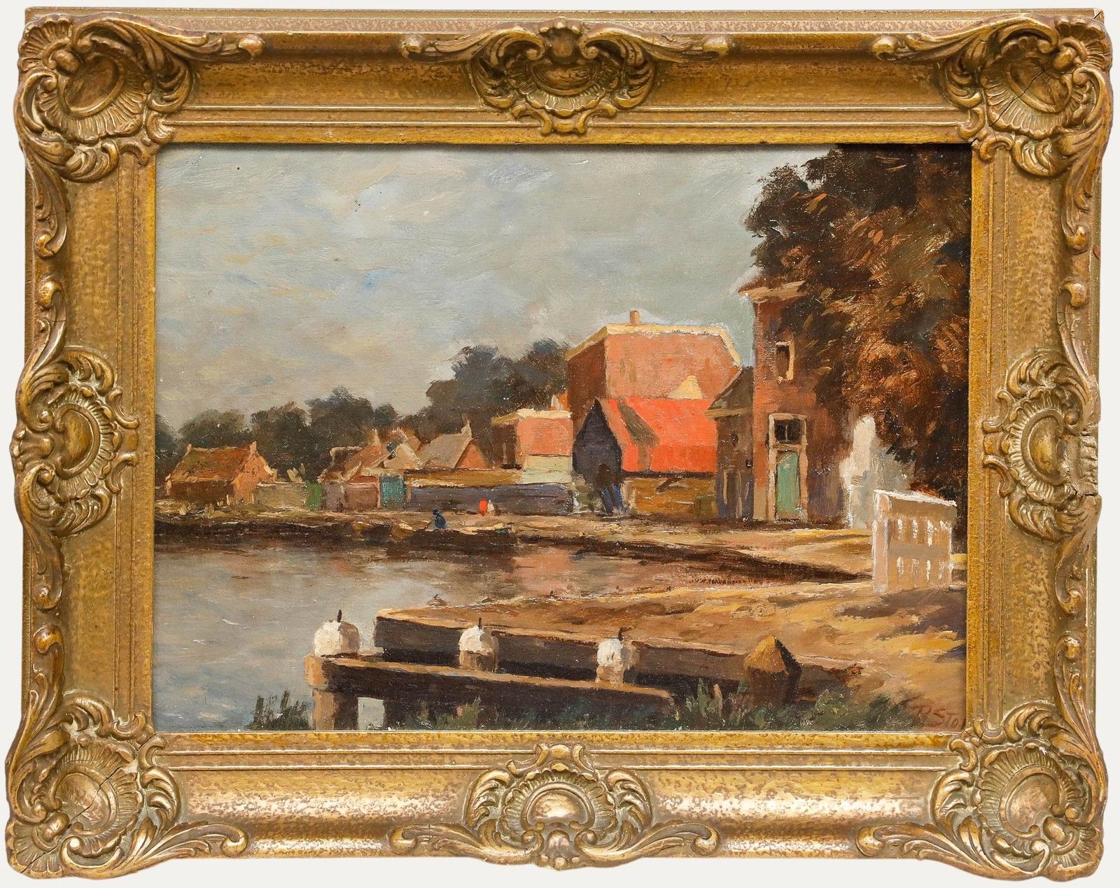 Philippus Thomas Stol (1878 1954) Early 20th Century Oil, Quay In Rotterdam