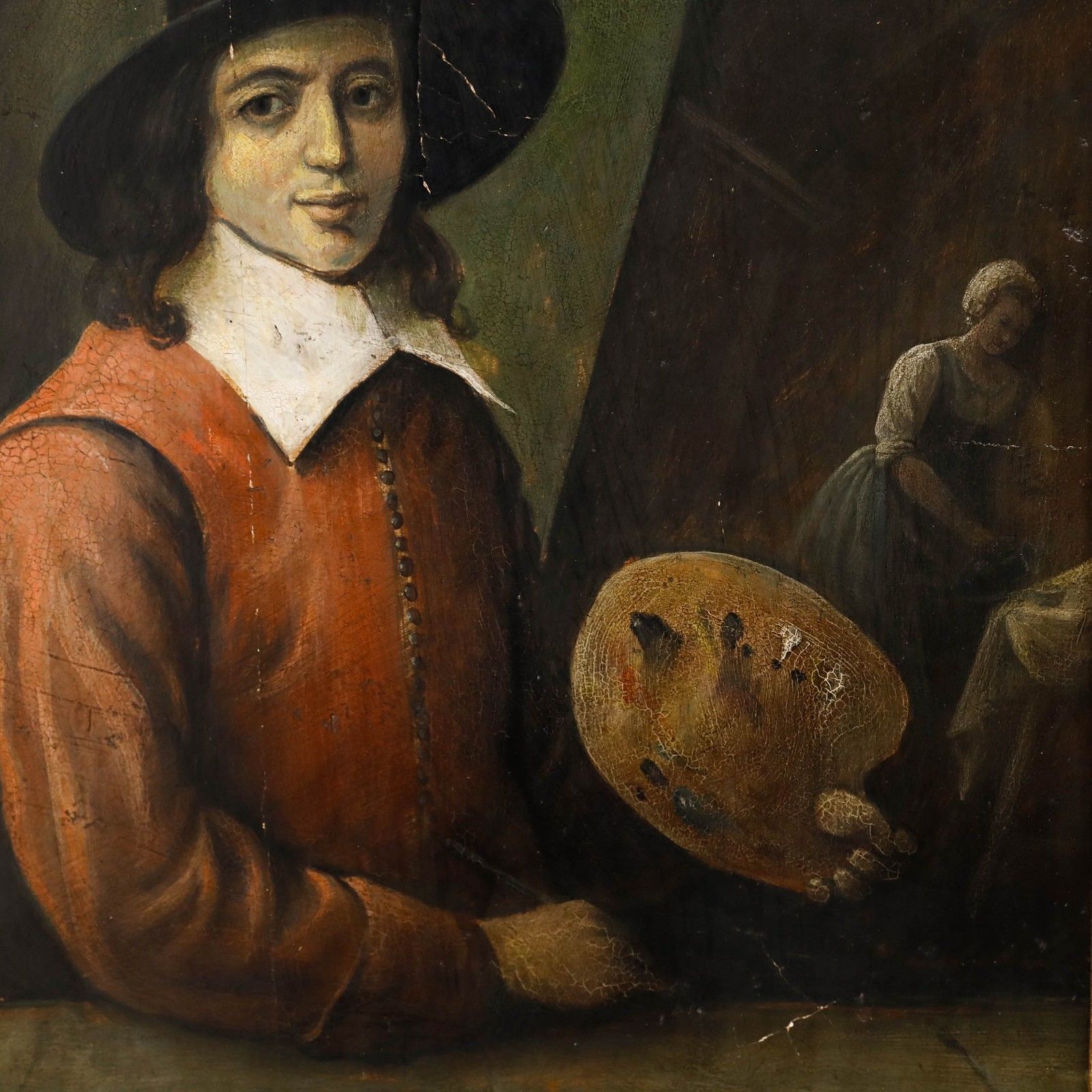 R. Gotaels Early 20th Century Oil, The Artist photo for sale