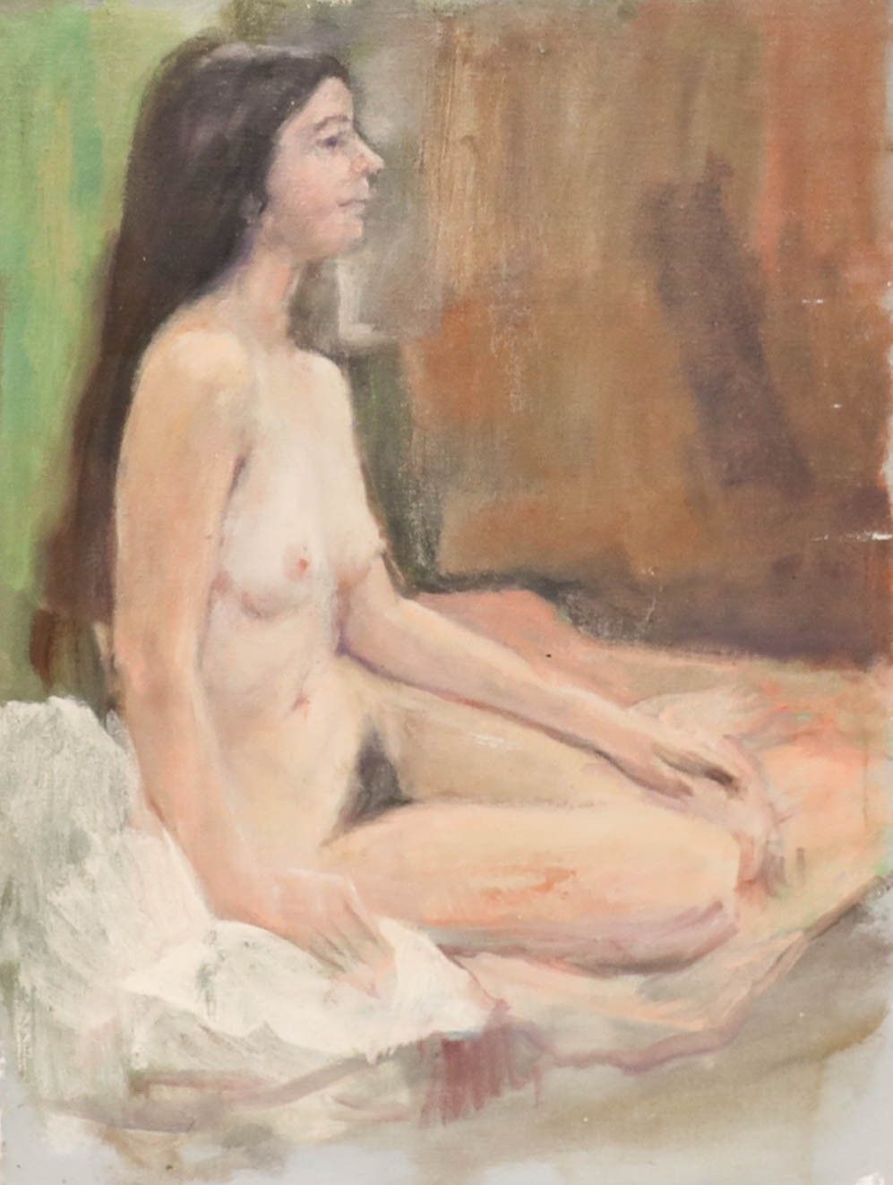 George Weissbort (1928 2013) 20th Century Oil, Resting In White Sheets