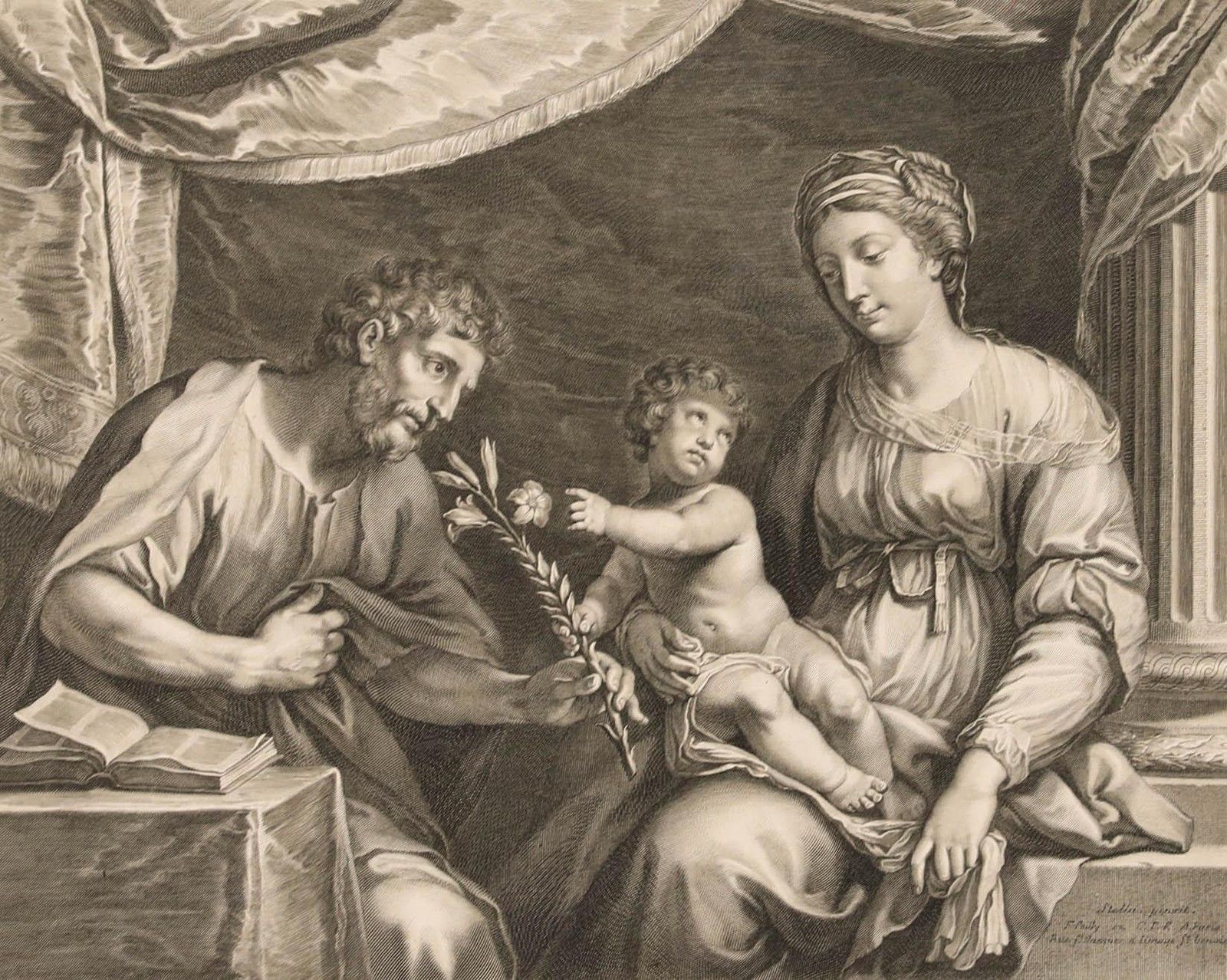 After Jacques Stella (1596 1657) 18th Century Engraving, One Lily photo furniture