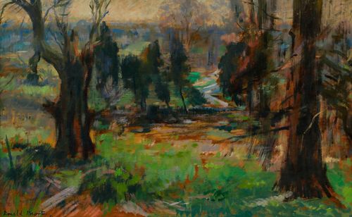 Ronald Morton (B.1918) 1951 Oil, Autumn Paradise photo furniture