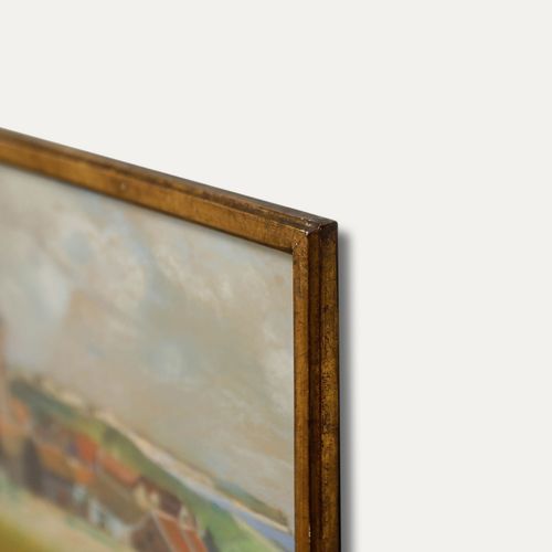 Cecile Hertz Eyrolles (1875 1974) Framed Pastel, A Coastal Hamlet photo vinterior