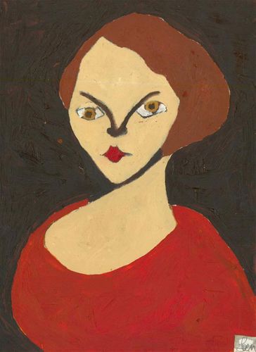 Ben Carrivick Contemporary Oil, Lady In Red
