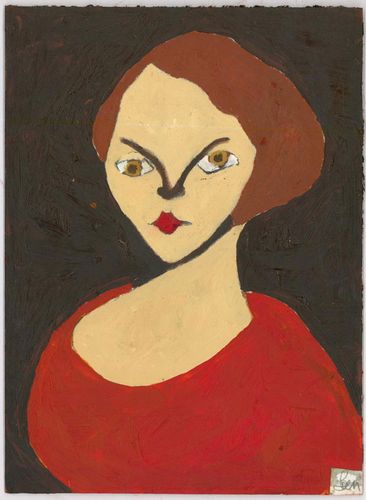 Ben Carrivick Contemporary Oil, Lady In Red photo furniture