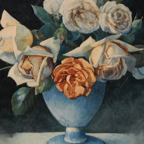 A. Fournerie Framed Early 20th Century Watercolour, Still Life Of Roses photo Art