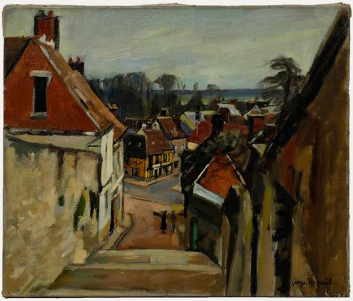 Georges Pacouil (1903 1996) Mid 20th Century Oil, Chaumont En Vexin