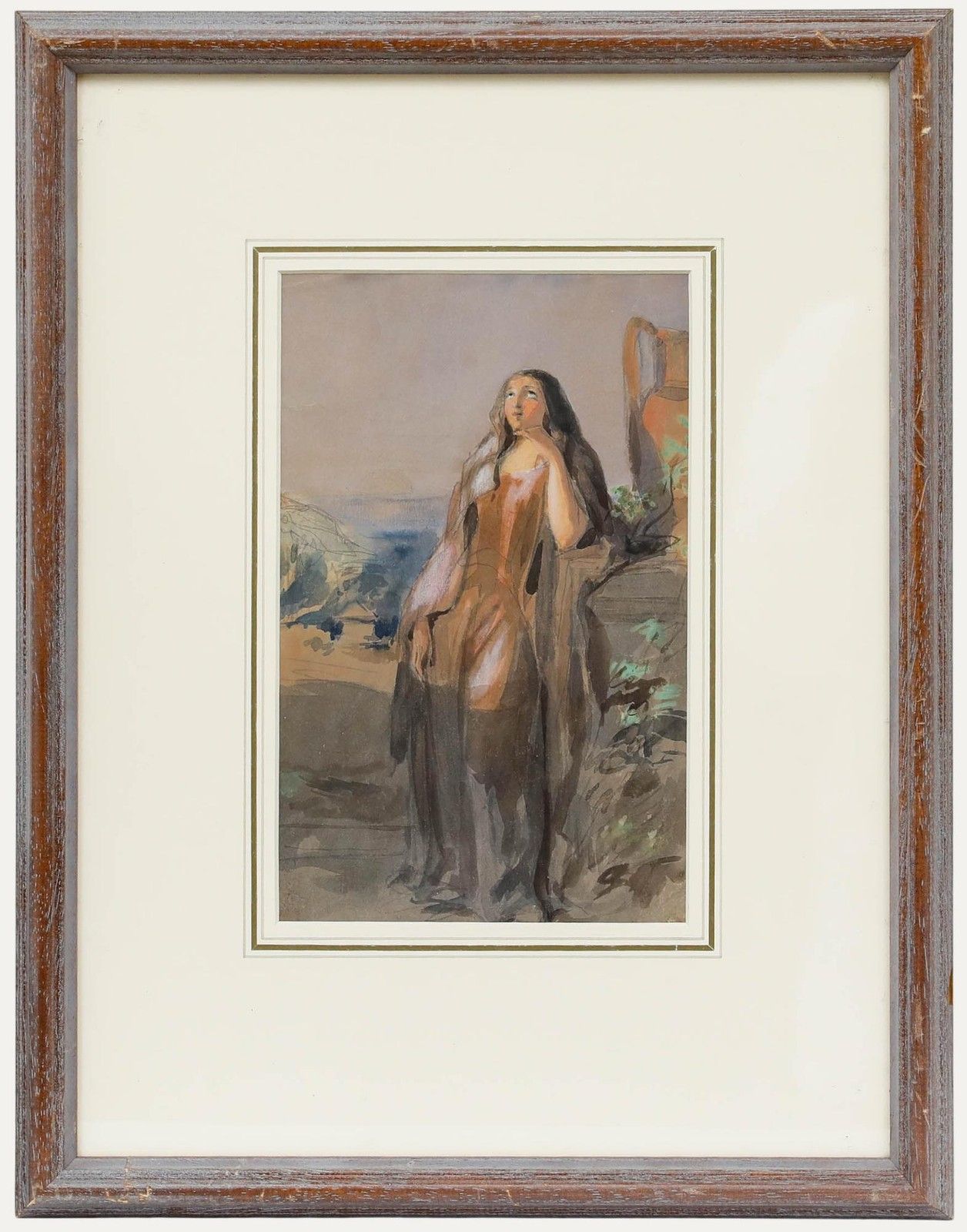 Attrib. John Absolon (1815 1895) 19th Century Watercolour, A Wistful Girl
