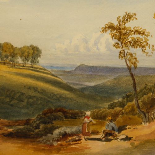 Style Of Cornelius Varley Mid 19th Century Watercolour, Auckland Castle photo Art