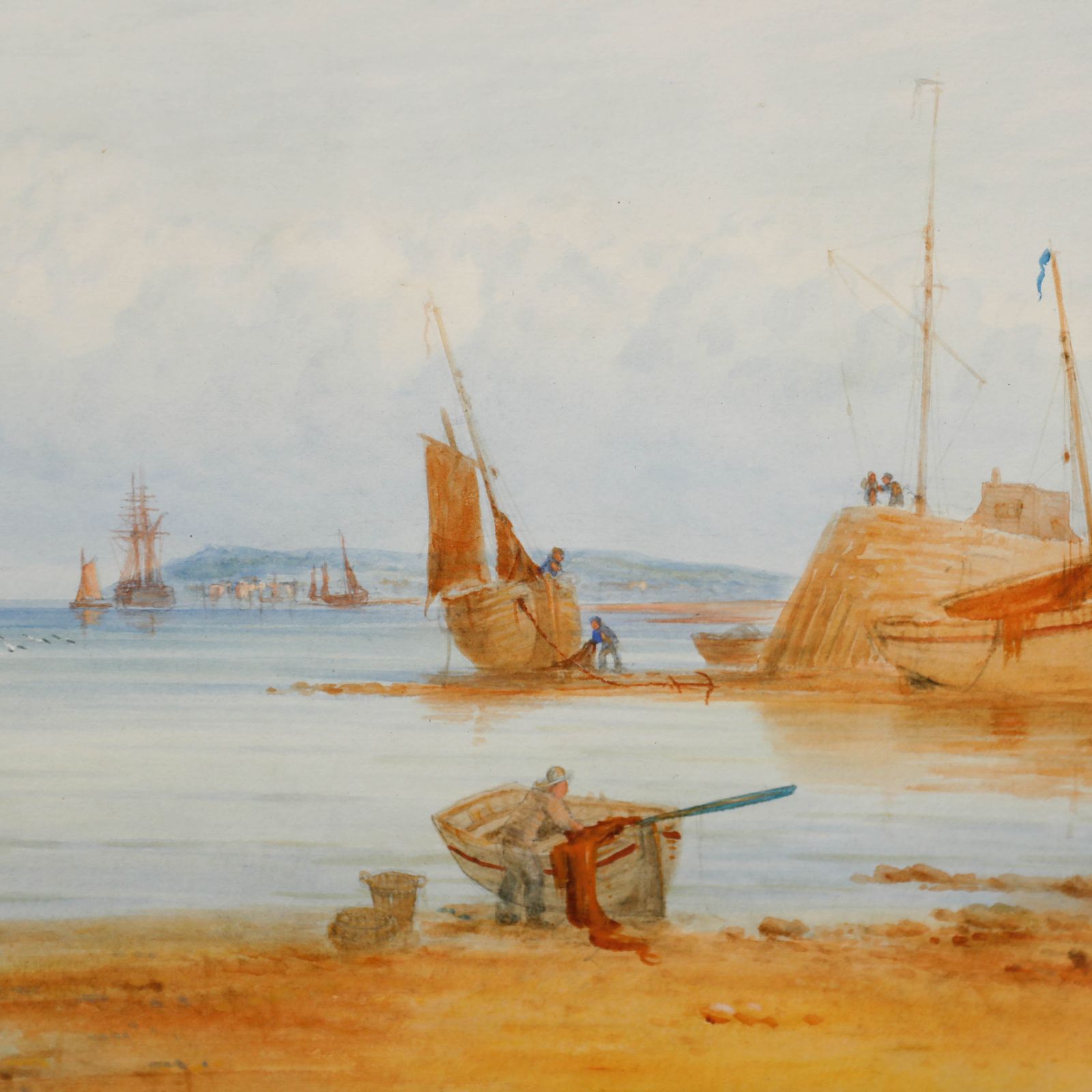 John Francis Branegan (1843 1909) Framed Watercolour, Evening On The Medway photo Art