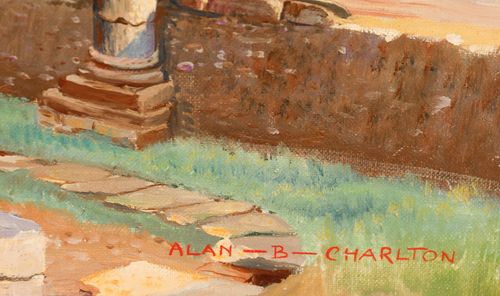 Alan Bengall Charlton (1913  1981) Mid 20th Century Oil, Corbridge Roman Site photo 305.0