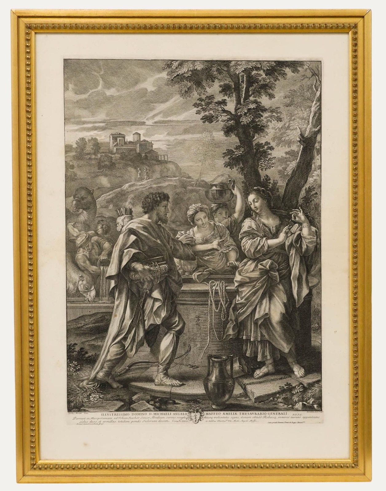 Robert Van Audenaerde After Carlo Maratti Engraving, Rebecca At The Well
