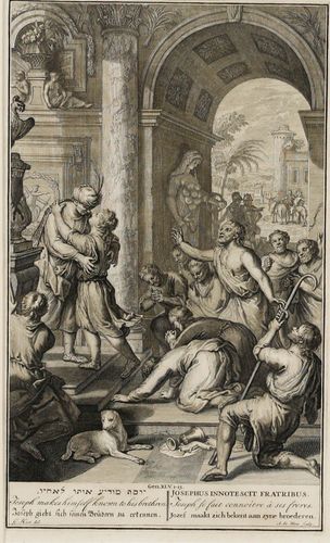Dutch Bible Scenes 18th Century Engraving, Joseph Reveals Himself photo furniture