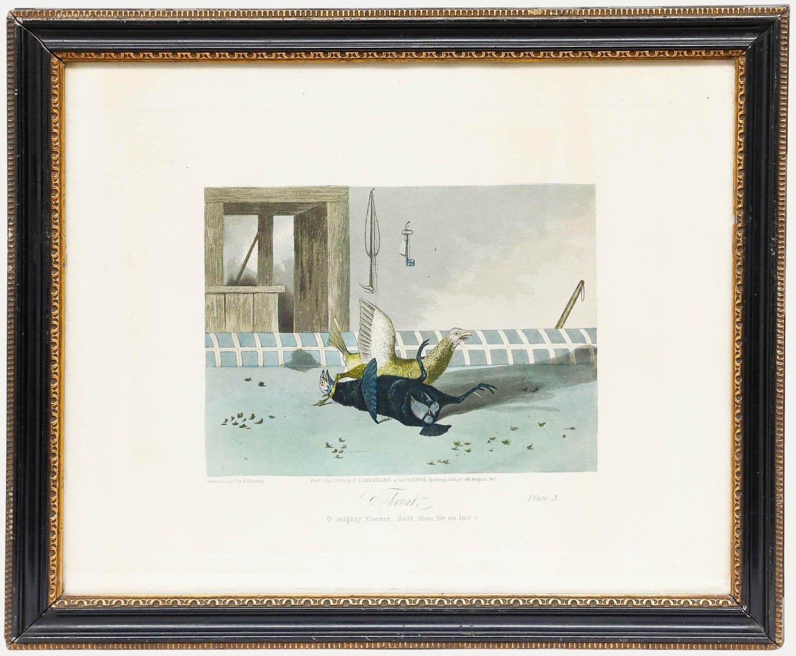 After Newton Fielding (1799 1856) Framed 1853 Etching, Throat