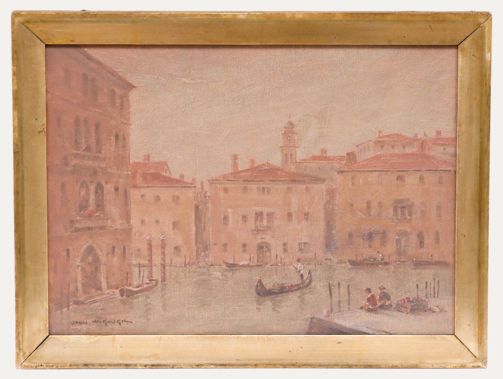 John Weston Gough (1929 2019) Framed 20th Century Oil, Pink Sunset, Venice