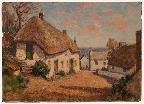 Henry Samuel Merritt (1884 1963) Early 20th Century Oil, Cottages In Cadgwith