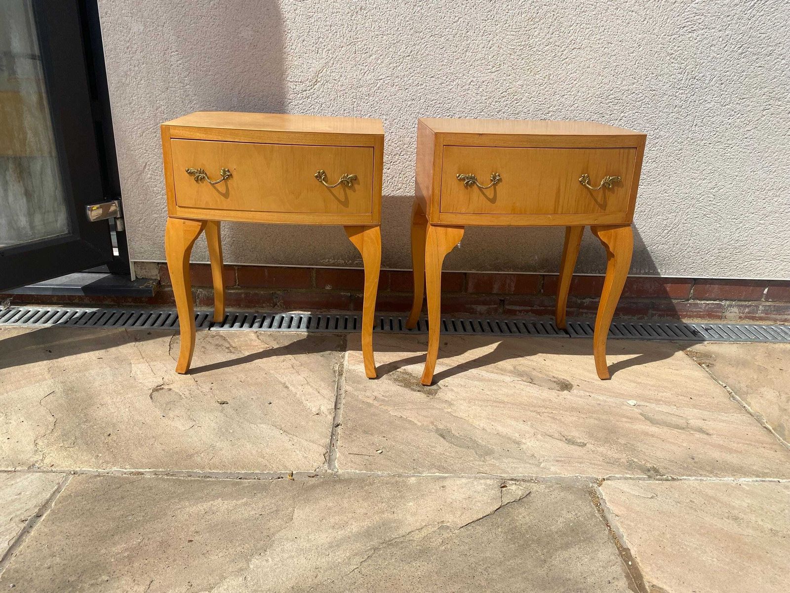 Pair Of Antique Vintage Bedside Tables Chests Lamp Stands