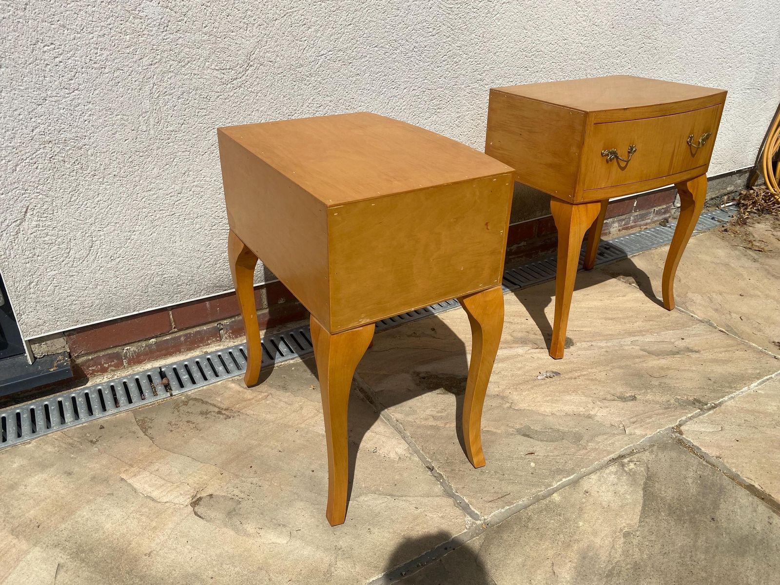 Pair Of Antique Vintage Bedside Tables Chests Lamp Stands photo for sale
