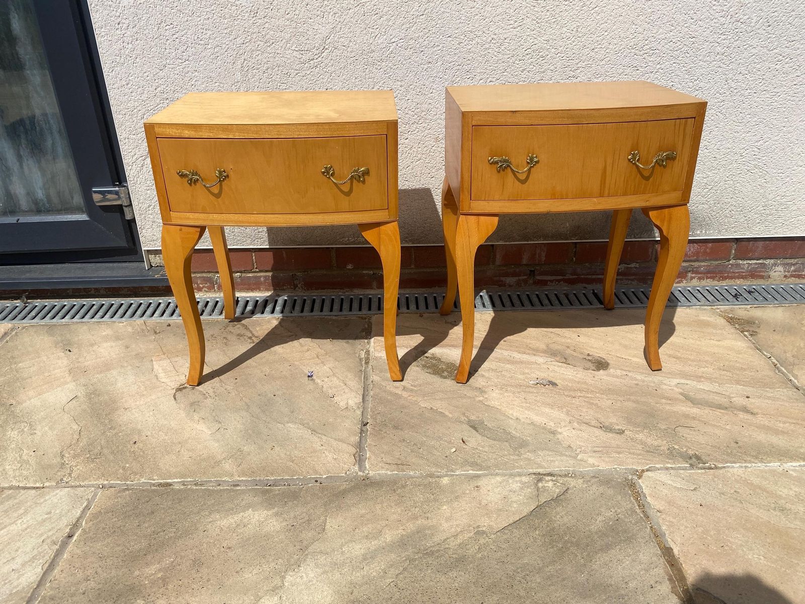 Pair Of Antique Vintage Bedside Tables Chests Lamp Stands photo Furniture