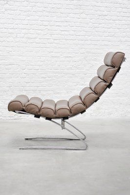 Space Age Leather Cantilever Lounge Chair, 1960s