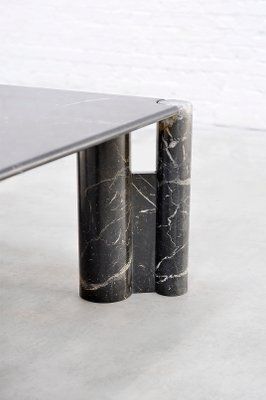 Nero Marquina Marble Coffee Table By Gae Aulenti, 1970s photo vintage