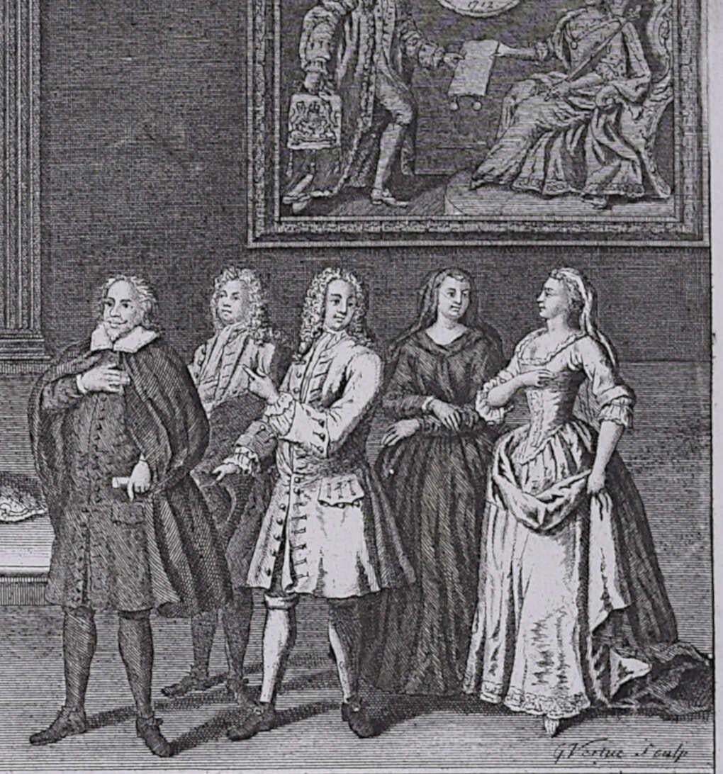 The Oxford Almanack 1744, Engraving By Joseph Skelton After G Vertue photo for sale