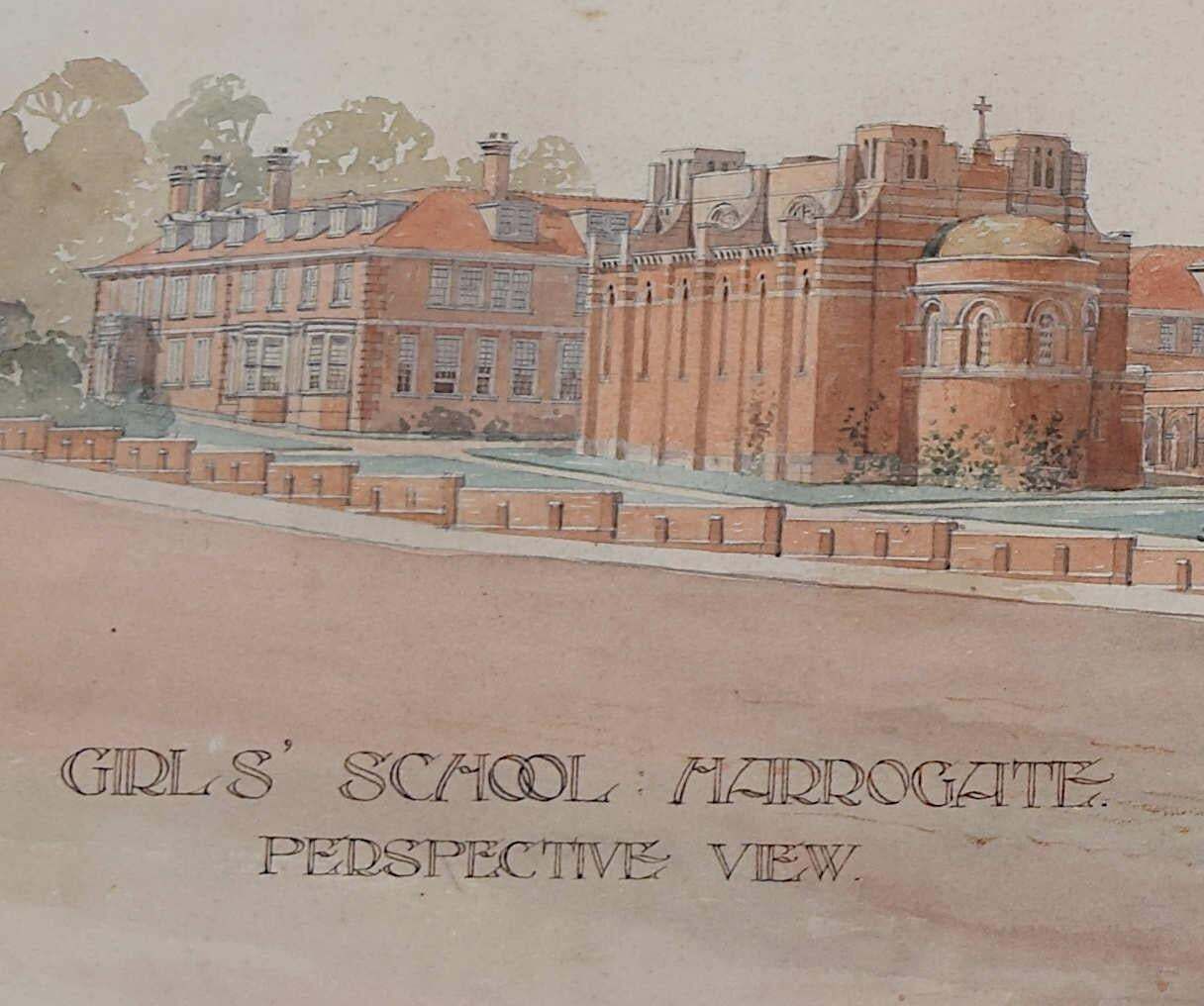Girls' School Harrogate, Watercolour By Sir George Gilbert Scott photo 7020.0
