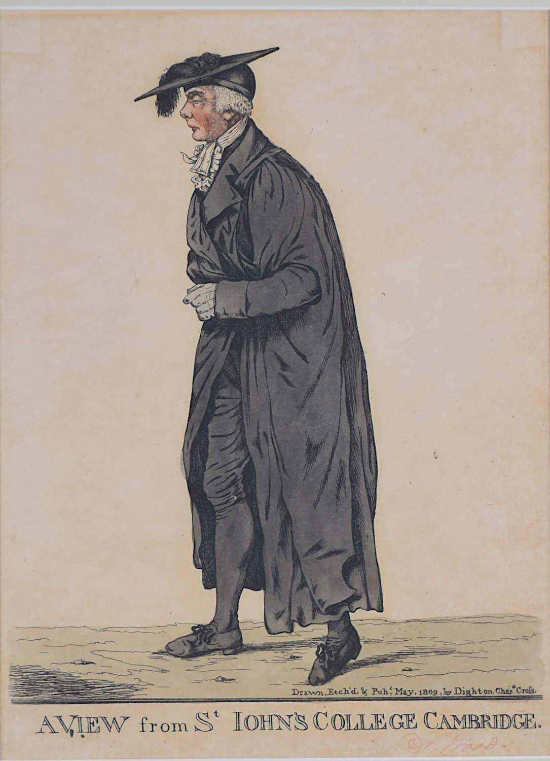 A View From St John's College, Cambridge (1809), Engraving By Richard Dighton