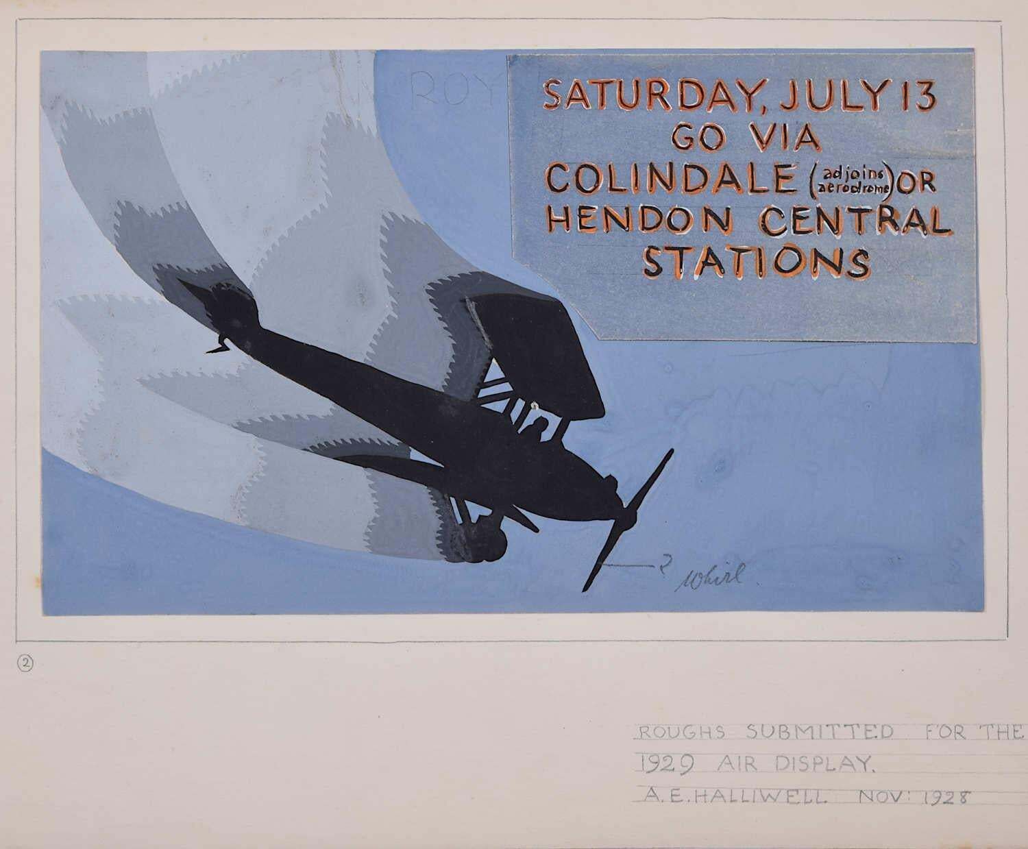 Royal Air Force Display, 1928 Art Deco Poster Design By A. E. Halliwell