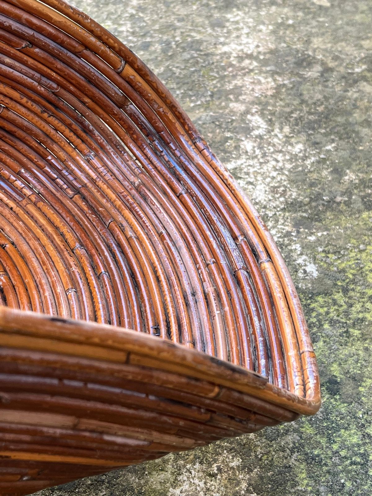 photo furniture Mid Century Bamboo Rattan Magazine Rack In The Style Of Vivai Del Sud 1950s