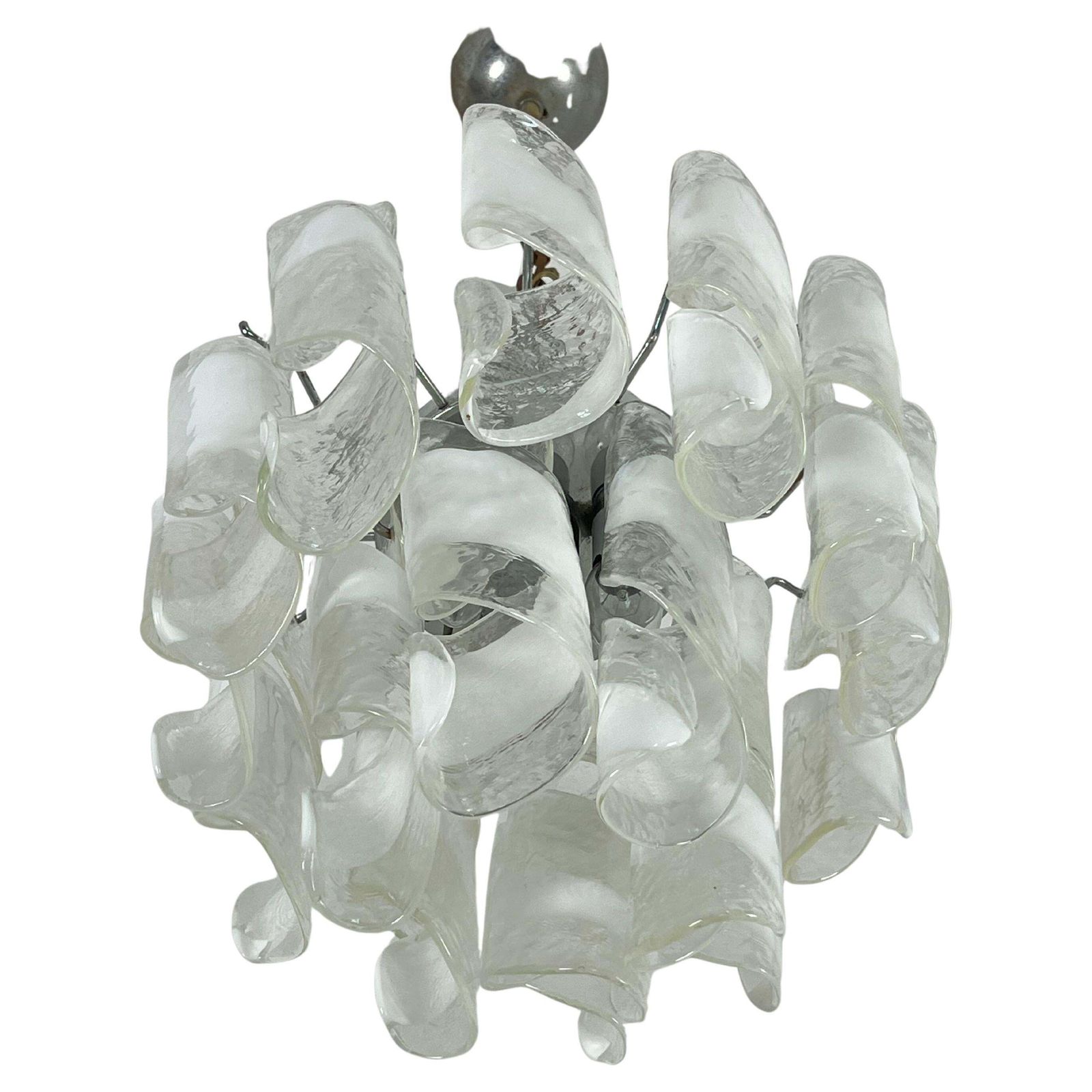 Mid Century Murano Glass 4 Light Chandelier, 1960s
