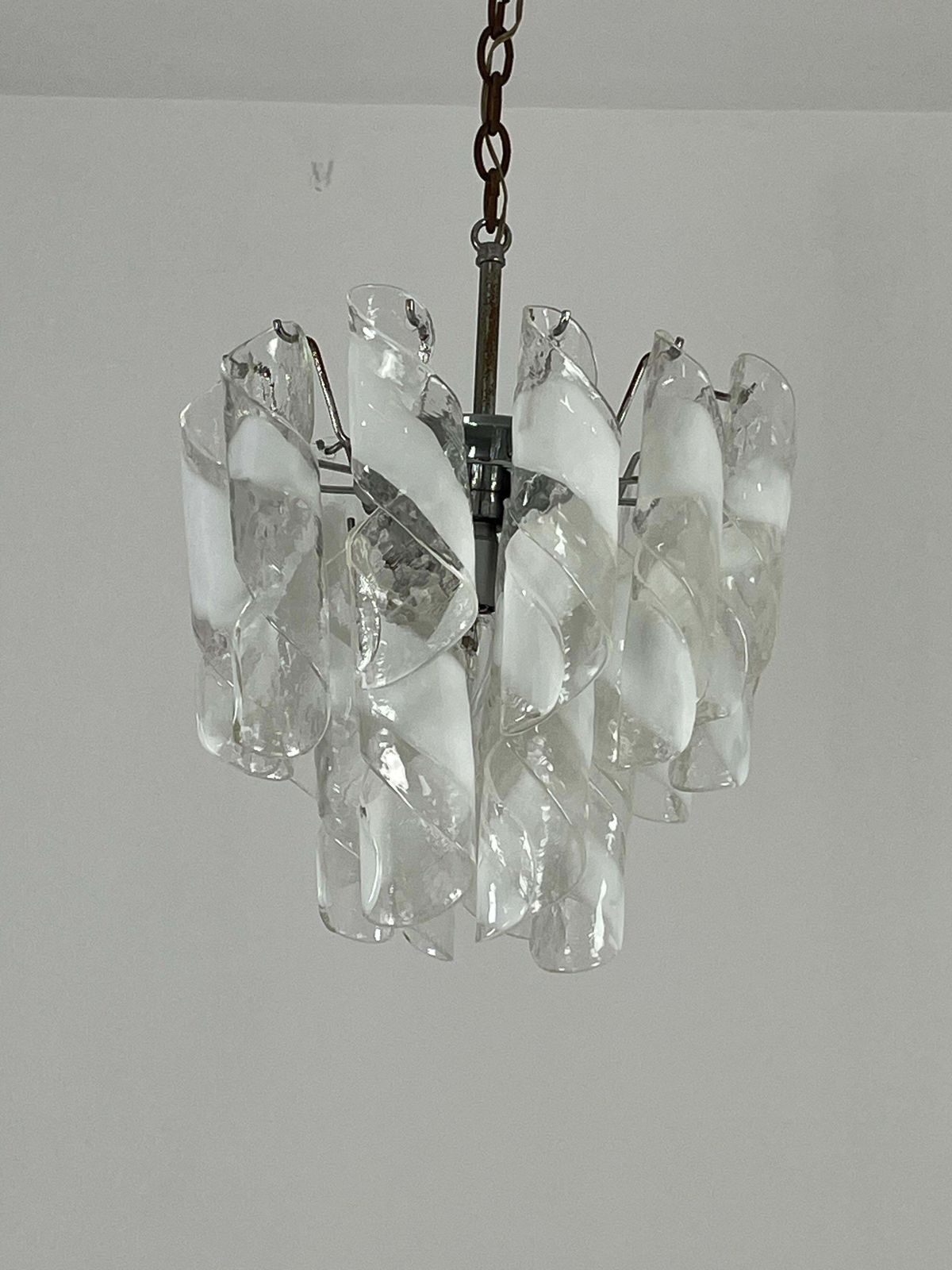 Lighting Mid Century Murano Glass 4 Light Chandelier, 1960s photo