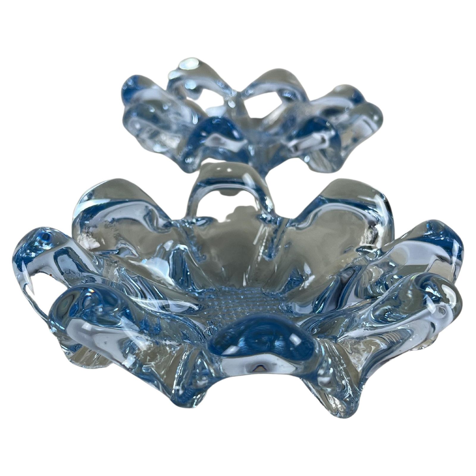 Set Of 2 Mid Century Murano Glass Ashtrays 1960s