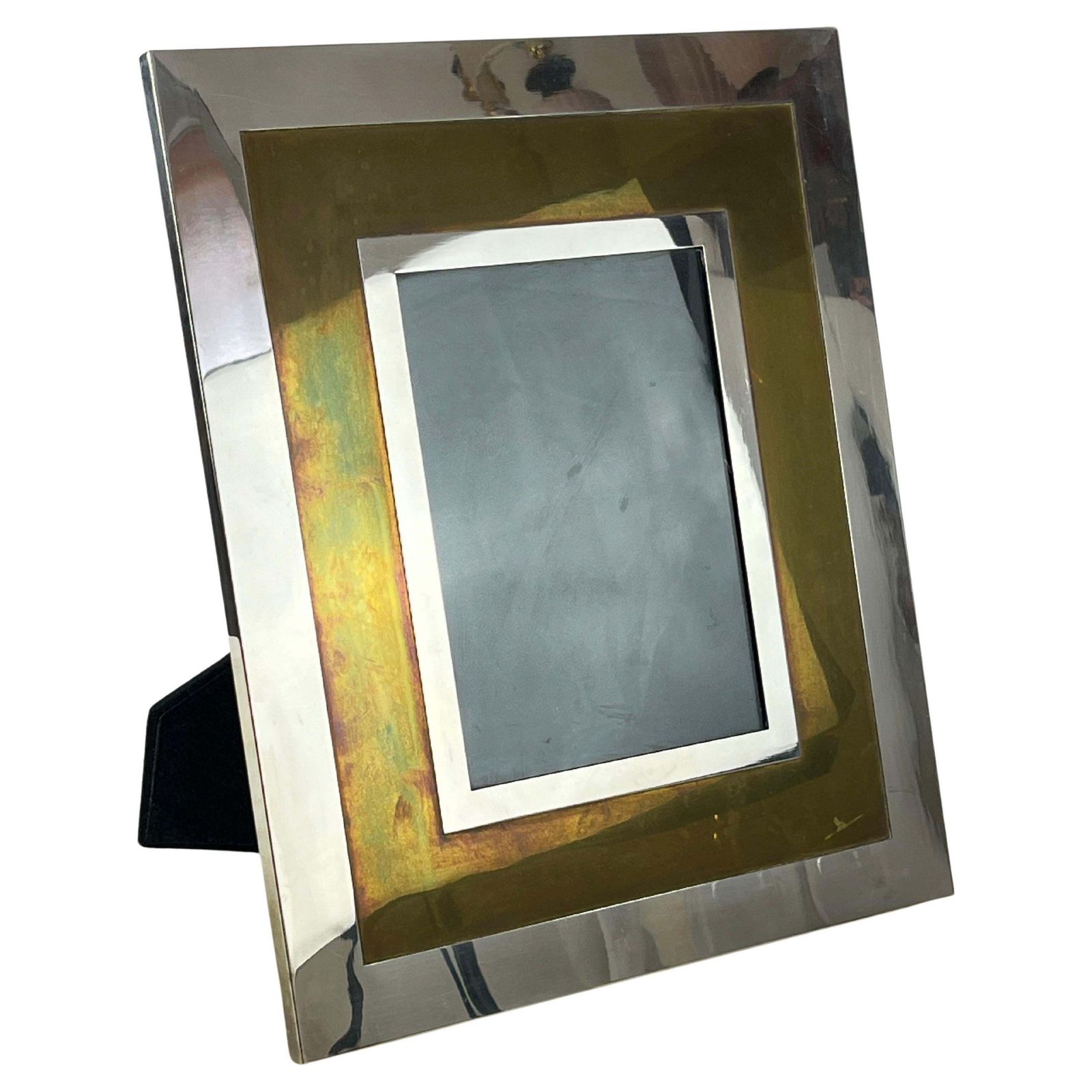 Large Mid Century Chromed Metal Photo Holder Italian Design 1950s