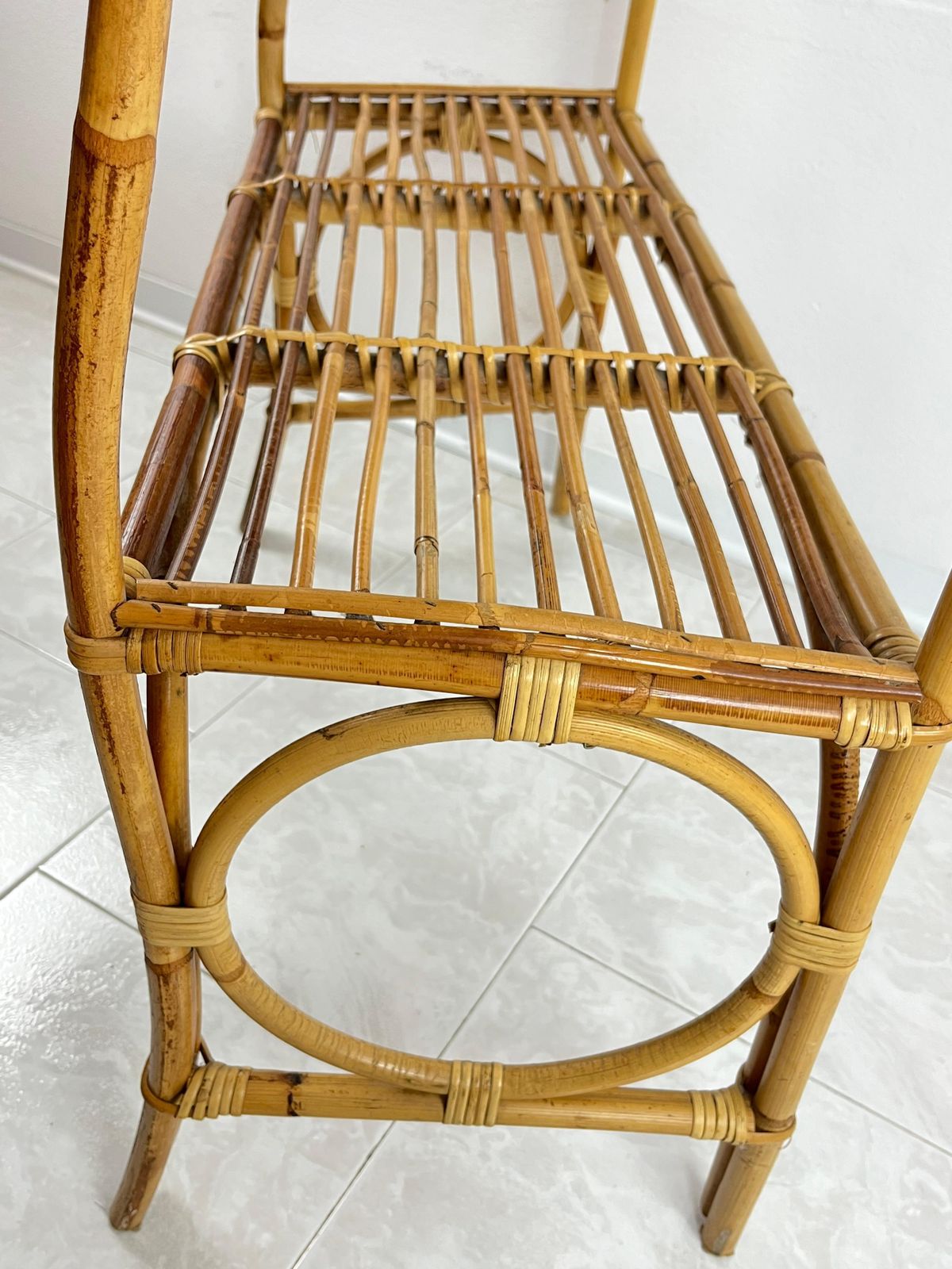 Mid Century Wicker And Bamboo Console Attributed To Franco Albini 1960s photo buy