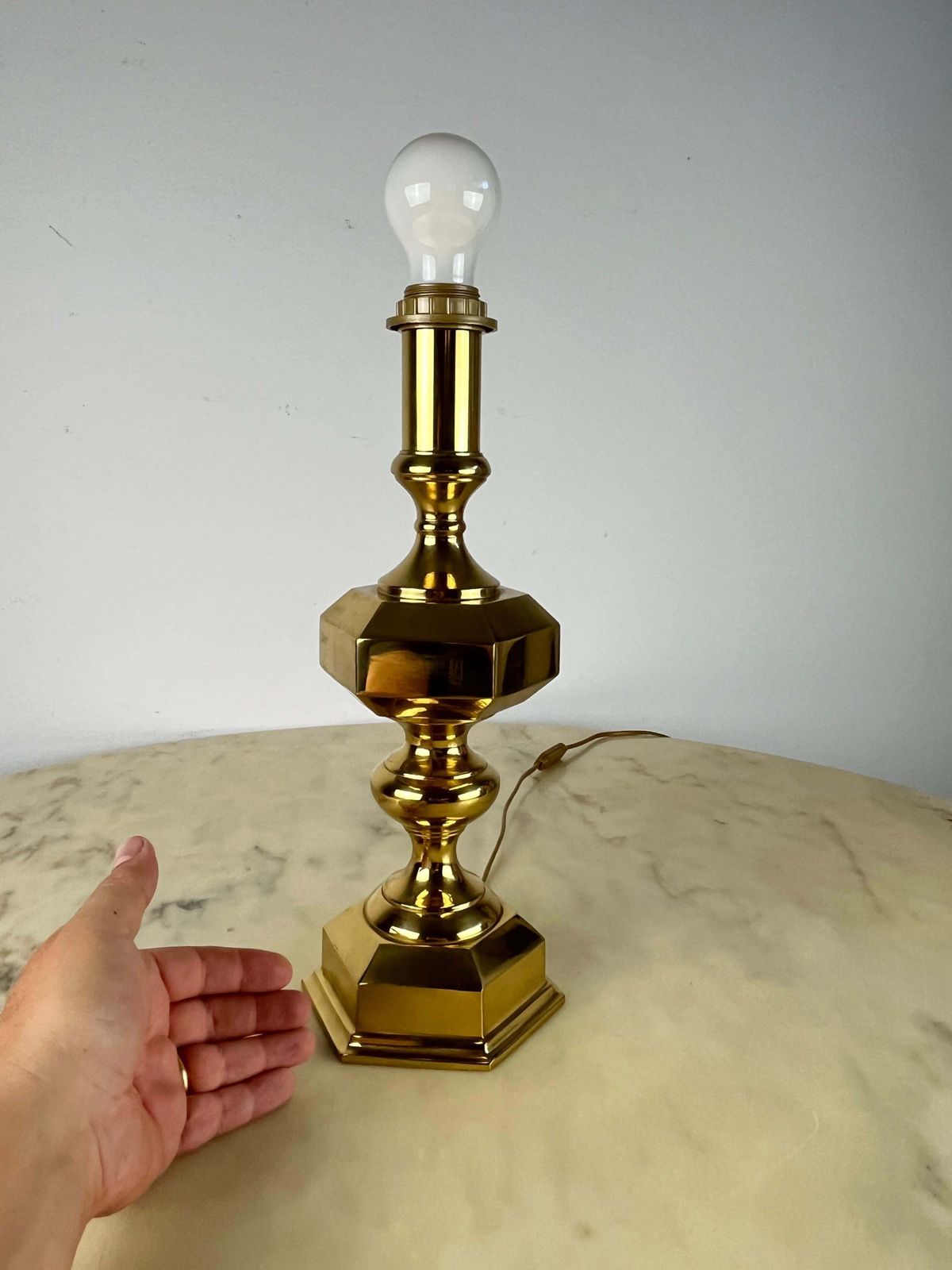 photo vinterior Set Of 3 Italian Brass Table Lamps, 1980s