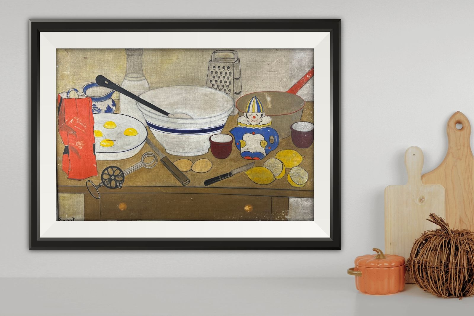 Mid Century Kitchen Still Life In Oil – Signed By David Shanks Ewart (1901–1965)