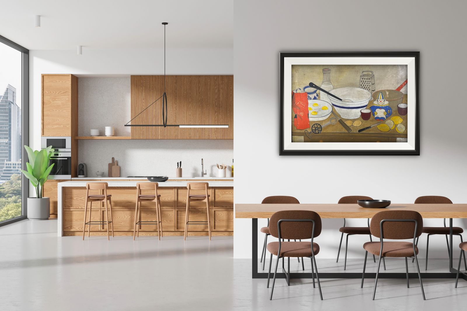 Mid Century Kitchen Still Life In Oil – Signed By David Shanks Ewart (1901–1965) photo for sale