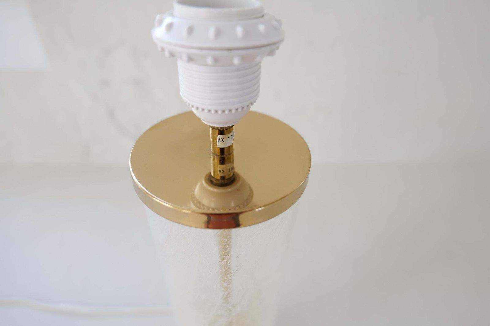 photo for sale Midcentury Modern Glass And Brass Table Lamp Bergbom B 019 Sweden 1960s