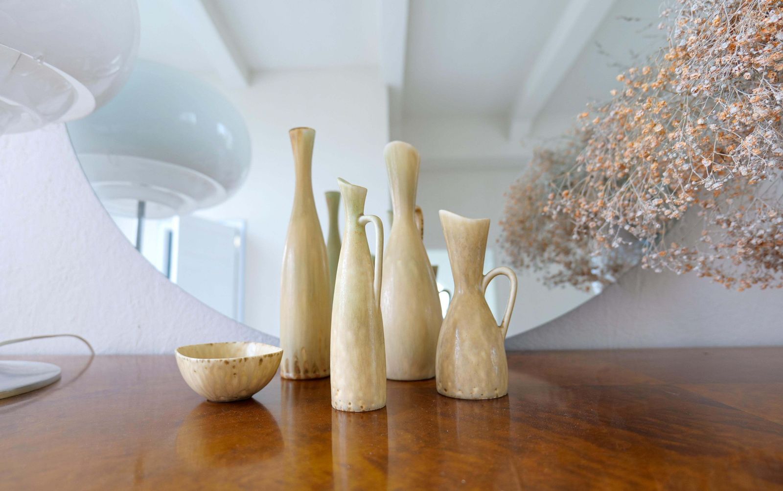 Midcentury Modern Groupe Of 5 Vessels Rörstrand Sweden 1950 photo for sale